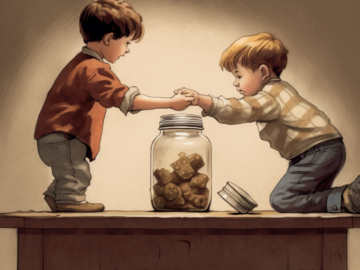 kids reaching into a cookie jar